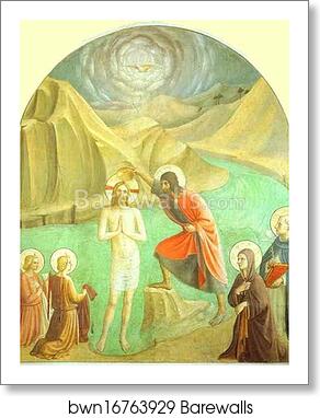 Baptism of Christ by Fra Angelico, Art Print