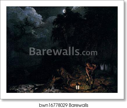 The Earthstopper on the Banks of the Derwent by Joseph Wright Of Derby, Art Print