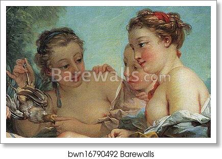 Diana after the Hunt. Detail by François Boucher, Art Print