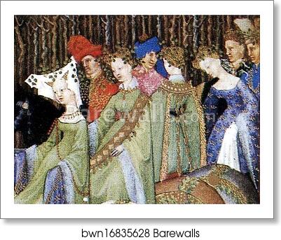 Les tr�s riches heures du Duc de Berry. May. Hotel de Neste, the Duke's Paris Residence. Detail by Limbourg Brothers, Art Print Les tr�s riches heures du Duc de Berry. May. Hotel de Neste, the Duke's Paris Residence. Detail by Limbourg Brothers, Art Print