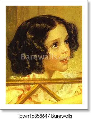 Rider. Portrait of Giovanina and Amacilia Pacini, the Foster Children of Countess Yu. P. Samoilova. Detail by Karl Brulloff, Art Print Rider. Portrait of Giovanina and Amacilia Pacini, the Foster Children of Countess Yu. P. Samoilova. Detail by Karl Brulloff, Art Print