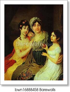 Portrait of Countess A. I. Bezborodko with Her Daughters by Vladimir Borovikovsky, Art Print Portrait of Countess A. I. Bezborodko with Her Daughters by Vladimir Borovikovsky, Art Print