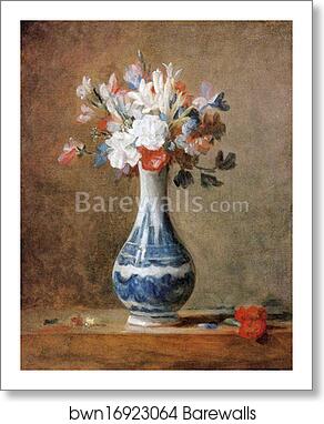 Flowerpiece: Carnations, Tuberoses and Sweet Peas by Jean-Baptiste-Simeon Chardin, Art Print Flowerpiece: Carnations, Tuberoses and Sweet Peas by Jean-Baptiste-Simeon Chardin, Art Print