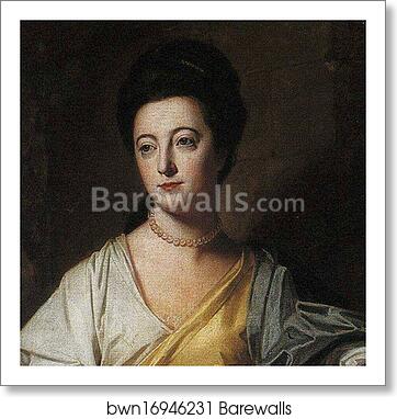 Mrs Mary Hunt. Detail by George Romney, Art Print