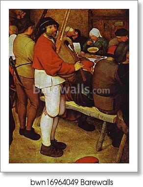 The Peasant Wedding. Detail by Pieter Bruegel The Elder, Art Print