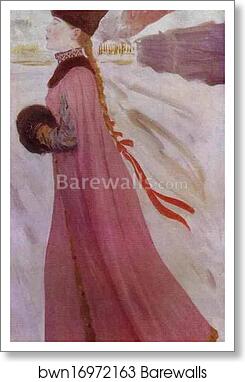 Moscow Girl of the XVII century by Andrey Ryabushkin, Art Print