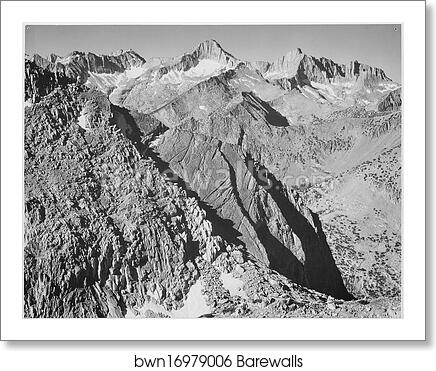Mt. Brewer, Kings River Canyon (Proposed as a national park), California, 1936.  Photographs of National Parks and Monuments, compiled 1941 - 1942, documenting the period ca. 1933 - 1942 by Ansel Adams (1902-1984), Art Print