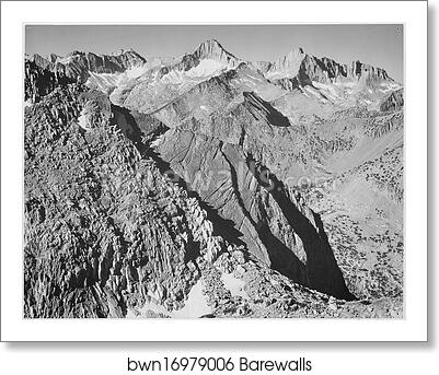 Mt. Brewer, Kings River Canyon (Proposed as a national park), California, 1936. Photographs of National Parks and Monuments, compiled 1941 - 1942, documenting the period ca. 1933 - 1942 by Ansel Adams (1902-1984), Art Print Mt. Brewer, Kings River Canyon (Proposed as a national park), California, 1936. Photographs of National Parks and Monuments, compiled 1941 - 1942, documenting the period ca. 1933 - 1942 by Ansel Adams (1902-1984), Art Print