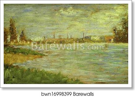 Two Banks (study for Bathers at Asnières) by Georges Seurat, Art Print