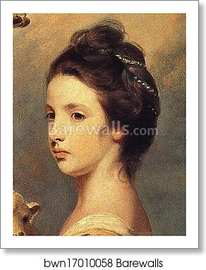 Lady Mary Leslie. Detail by Sir Joshua Reynolds, Art Print