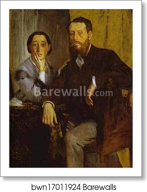 Portrait of Monsieur and Madame Edmondo Morbilli by Edgar Degas, Art Print Portrait of Monsieur and Madame Edmondo Morbilli by Edgar Degas, Art Print