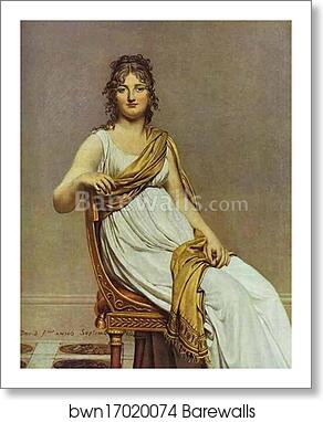 Portrait of Madame de Verninac, née Henriette Delacroix, Sister of Eugène Delacroix by Jacques-Louis David, Art Print