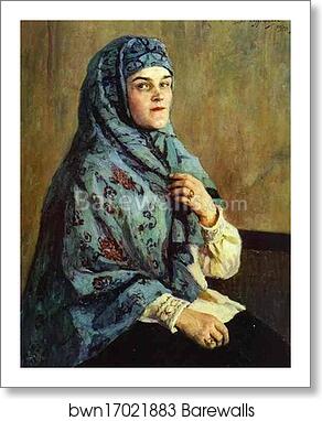Portrait of P. I. Scherbatova by Vasily Surikov, Art Print