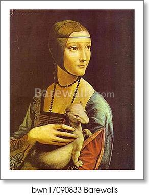 Portrait of Cecilia Gallerani (Lady with an Ermine) by Leonardo Da Vinci, Art Print
