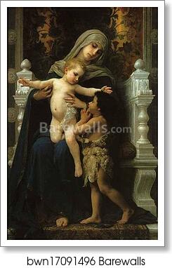 Madonna and Child with St. John the Baptist by William-Adolphe Bouguereau, Art Print