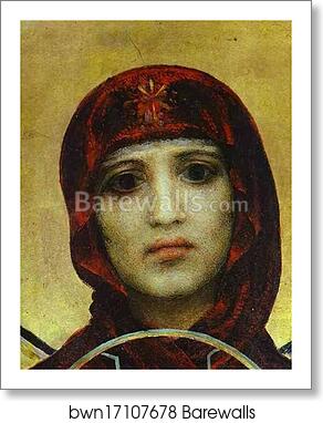 The Virgin and Child. Detail by Mikhail Vrubel, Art Print