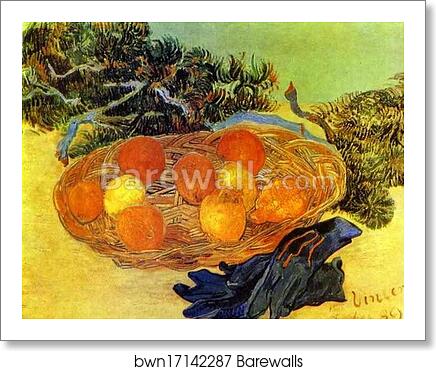 Still Life with Gloves and Pine Branch by Vincent Van Gogh, Art Print