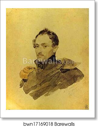 Portrait of Captain A. M. Kostinich by Karl Brulloff, Art Print Portrait of Captain A. M. Kostinich by Karl Brulloff, Art Print