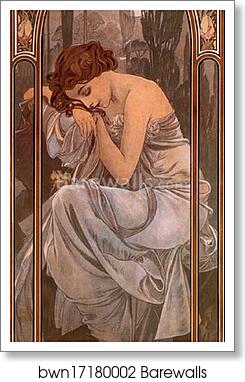 Nocturnal Slumber by Alphonse Mucha, Art Print