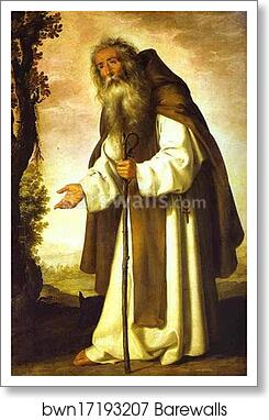 St. Anthony Abbot by Francisco De Zurbarán, Art Print