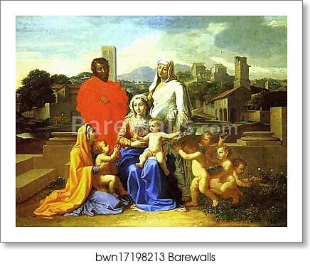 The Holy Family by Nicolas Poussin, Art Print