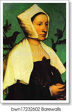 Portrait of Unknown Lady with a Squirrel and Starling by Hans Holbein The Younger, Art Print