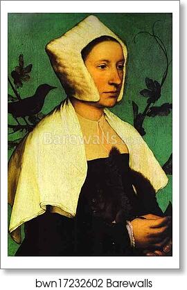 Portrait of Unknown Lady with a Squirrel and Starling by Hans Holbein The Younger, Art Print Portrait of Unknown Lady with a Squirrel and Starling by Hans Holbein The Younger, Art Print
