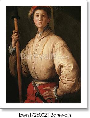 The Halberdier (Cosimo I de' Medici) by Jacopo Carrucci, Known As Pontormo, Art Print