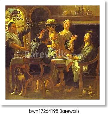 The Supper at Emmaus by Jacob Jordaens, Art Print