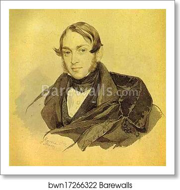 Portrait of S. A. Sobolevsky by Karl Brulloff, Art Print