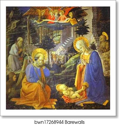 The Adoration with St. Joseph, St. Jerome, Mary Magdalene and St. Ilarion by Fra Filippo Lippi, Art Print The Adoration with St. Joseph, St. Jerome, Mary Magdalene and St. Ilarion by Fra Filippo Lippi, Art Print