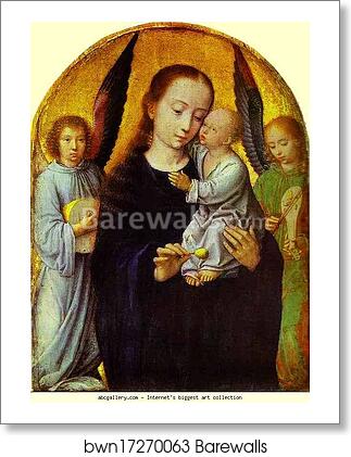 Virgin with Child between Angel Musicians by Gerard David, Art Print Virgin with Child between Angel Musicians by Gerard David, Art Print