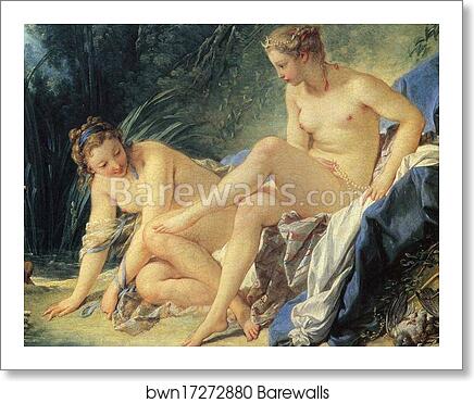 Diana Leaving Her Bath. Detail by François Boucher, Art Print