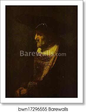 Portrait of a Man in the Hat Decorated with Pearls by Rembrandt Harmenszoon Van Rijn, Art Print Portrait of a Man in the Hat Decorated with Pearls by Rembrandt Harmenszoon Van Rijn, Art Print