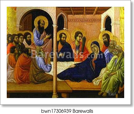 Maestà (front, crowning panels) Parting from the Apostles by Duccio Di Buoninsegna, Art Print