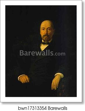 Portrait of the Poet Nikolay Nekrasov by Nikolay Gay, Art Print