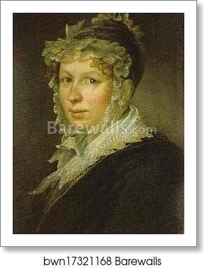 Portrait of A. I. Tropinina, the Artist's Wife by Vasily Tropinin, Art Print