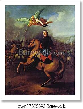 Peter the Great During the Battle of Poltava by Johann Gottfried Tannauer, Art Print