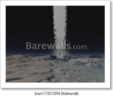 Eruption of an ice volcano on the surface of Neptunes moon Triton by Walter Myers/Stocktrek Images, Art Print