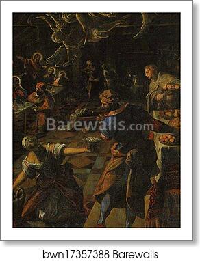 Last Supper. Detail by Jacopo Robusti, Called Tintoretto, Art Print