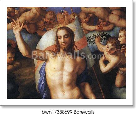 Resurrection. Detail by Agnolo Bronzino, Art Print