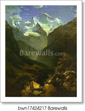 View of the Swiss Alps from Interlaken by Alexey Savrasov, Art Print