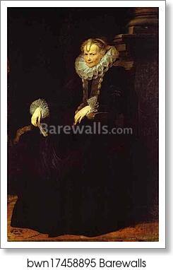Portrait of a Genoese Noblewoman by Sir Anthony Van Dyck, Art Print