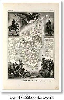 Dépt. de la Corse (région du sud) by Victor Jules Levasseur, Art Print