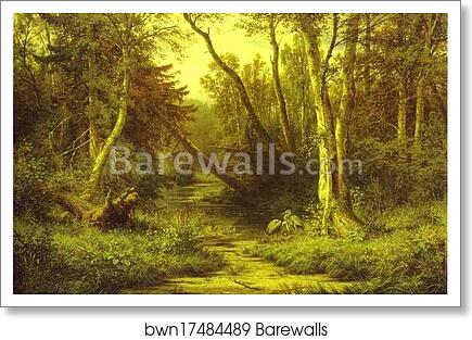 Forest Landscape with Herons by Ivan Shishkin, Art Print