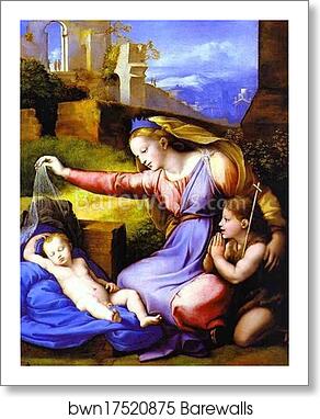 The Virgin with the Veil by Raphael, Art Print