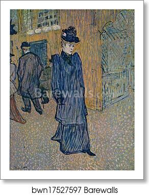Jane Avril sortant du Moulin Rouge / Jane Avril Leaving the Moulin Rouge by Henri De Toulouse-Lautrec, Art Print