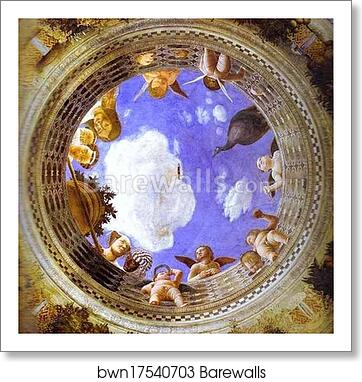 Roundel with Putti and Ladies Looking Down by Andrea Mantegna, Art Print