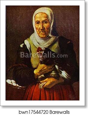 Old Woman with a Hen by Bartolomé Esteban Murillo, Art Print Old Woman with a Hen by Bartolomé Esteban Murillo, Art Print