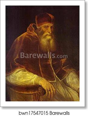 Portrait of Pope Paul III by Titian, Art Print